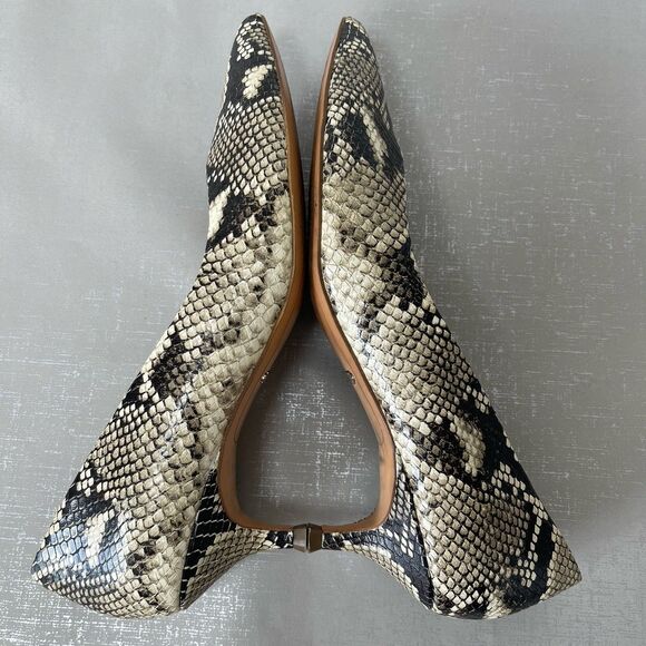 Vionic Womens 10 Josie Leather Pointed Toe Pumps Kitten Heels Shoes Snakeskin - Picture 10 of 14